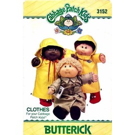 Butterick 3152 Cabbage Patch Kids Rain Wear Vintage Sewing Pattern by Butterick