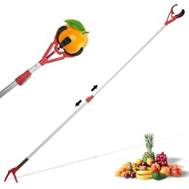 bimiti Fruit Picker Pole 54-88 Inch Adjustable, Heavy Duty Telescoping Fruit Grabber with Soft Rubber Claw, Fruit Picking Tool for Oranges Lemons Apples Avocados – Gentle Harvesting