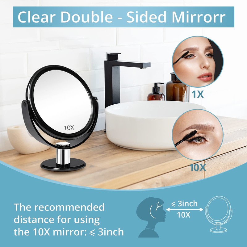 Fabuday Double Sided Magnifying Makeup Mirror - Tabletop Mirror with