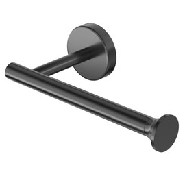 Toilet Paper Holder Wall Mount Bathroom Paper Roll Holder Tissue Handle Stainless Steel for Farmhouse Kitchen Matte Black