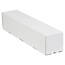 Aviditi Square Corrugated Cardboard Mailing Tubes, 5" x 5" x 12", White, Pack of 25, for Shipping, Storing, Mailing, and Protecting Documents, Blueprints and Posters.
