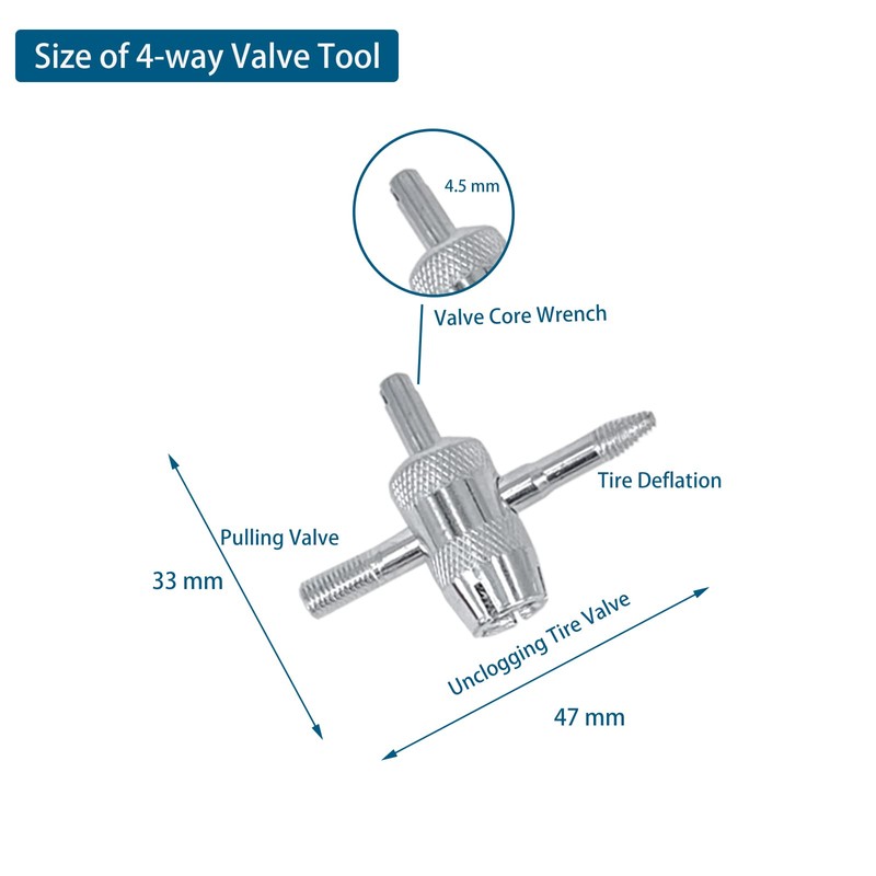 ZUFECY Tire Valve Removal Tool Installation Kit, 4-Way Valve Tool