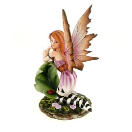 Vogler Fairy Foglia Leaning on Leaf with Curling Stockings on 18 cm Figure Fairy Fantasy Fairy Elf