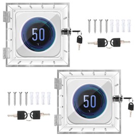 Yallmie Pack of 2 Thermostat Protection, 12 x 14.3 x 4.5 cm Thermostat Lock Box, Transparent Thermostat Cover, Thermostat Protective Cover with Key, Thermostat Cover, Fits Thermostats Small (B)