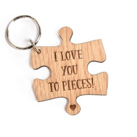 Jigsaw puzzle I LOVE YOU TO PIECES! WOODEN KEYRING