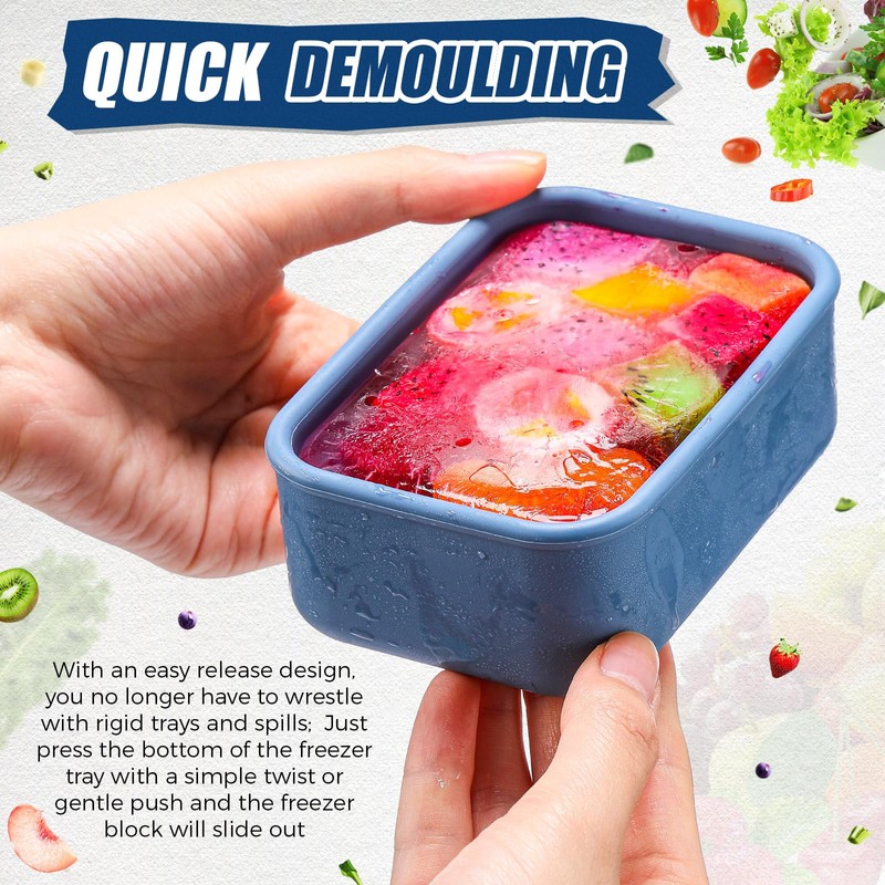 Nuogo 8 Pcs 1 Cup Silicone Freezer Containers with Lid