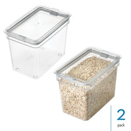 iDesign Medium Food Storage Bin with Airtight Lid for Kitchen or Pantry Storage - Set of 2 - Clear