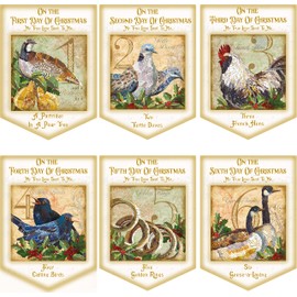 12 Days of Christmas Decorations,12 Days of Christmas Garland,Bunting,12 Flags,3 Metres