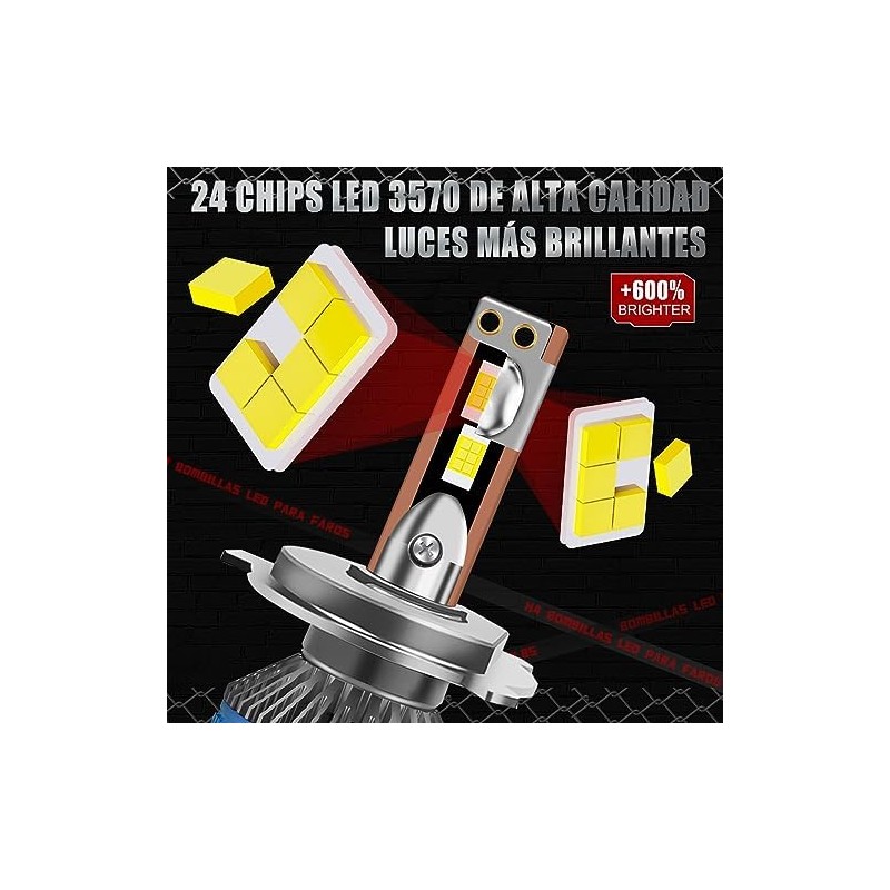 H4 HB2 9003 LED Faros para Carro, 160W 26000LM
