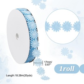 PH PandaHall 20 Yards Blue Embroidery Lace Trim, 17mm/0.6'' Sewing Flower Lace Ribbon, Decorative Crochet Trimming, Crochet Lace Ribbons for Bridal Wedding Decoration Christmas Package