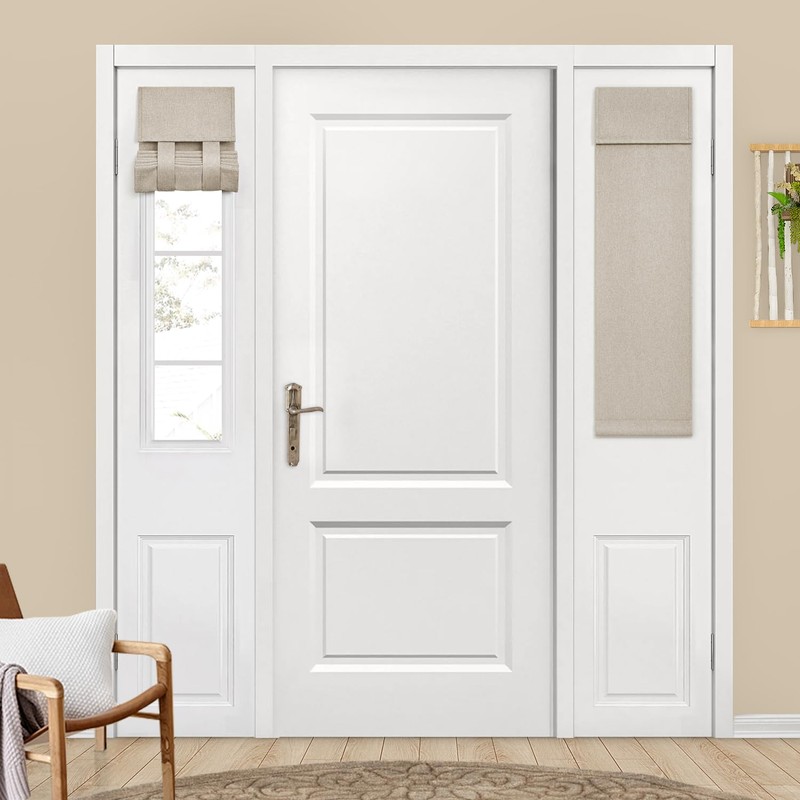 HOMEIDEAS Blackout Linen Sidelight Curtains for Front Door, Side Door