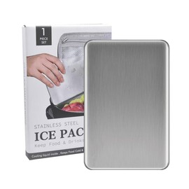 Stainless Steel Ice Pack, Long Lasting, Compact Ice Pack, Double Speed Freezing & Incredible Cold Retention, Best Cooler, Reusable Cooler, Outdoor Leisure, Thin, Lunch Box, Cool, Rectangular, Cool
