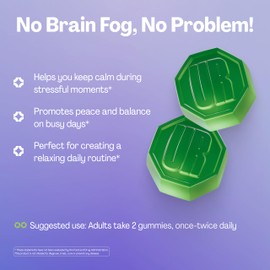 URVI® Neuro Support Gummies – 500 mg Glycine, 150 mg L-Theanine (high Potency), Vitamins B1 & B6 for Rest & Sleep, Relaxation, Calm Focus – Sugar-Free – Green Tea & Apple – 60 Count