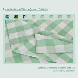 Rectangular Checkered Tablecloth Waterproof Yarn-dyed Cotton Blend Wipeclean Washable Plaid Table Cloth for Easter Birthday Party Restaurants Gardens Picnics and Outdoor Gatherings (Light Green,55×71)