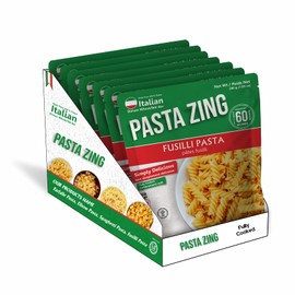 Pasta Zing Fusilli Pasta – Fully Cooked Spiral Pasta, Microwaveable in 55 Seconds, Made with 100% Italian Durum Wheat, Non-GMO, Halal & Kosher Certified, No Preservatives – 7.05 oz (Pack of 7)
