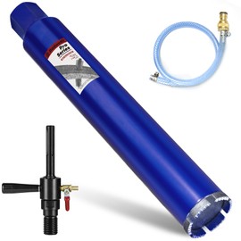 DaduoRi 2-1/2" Pro Core Drill Bit with SDS Max Water Injection Adapter(1-1/4"-7 UNC),14" Depth Upgraded Welded Wet Core Bits for Concrete with Rebar,Brick,Masonry,Mortar (Includes Water Hose Kit)