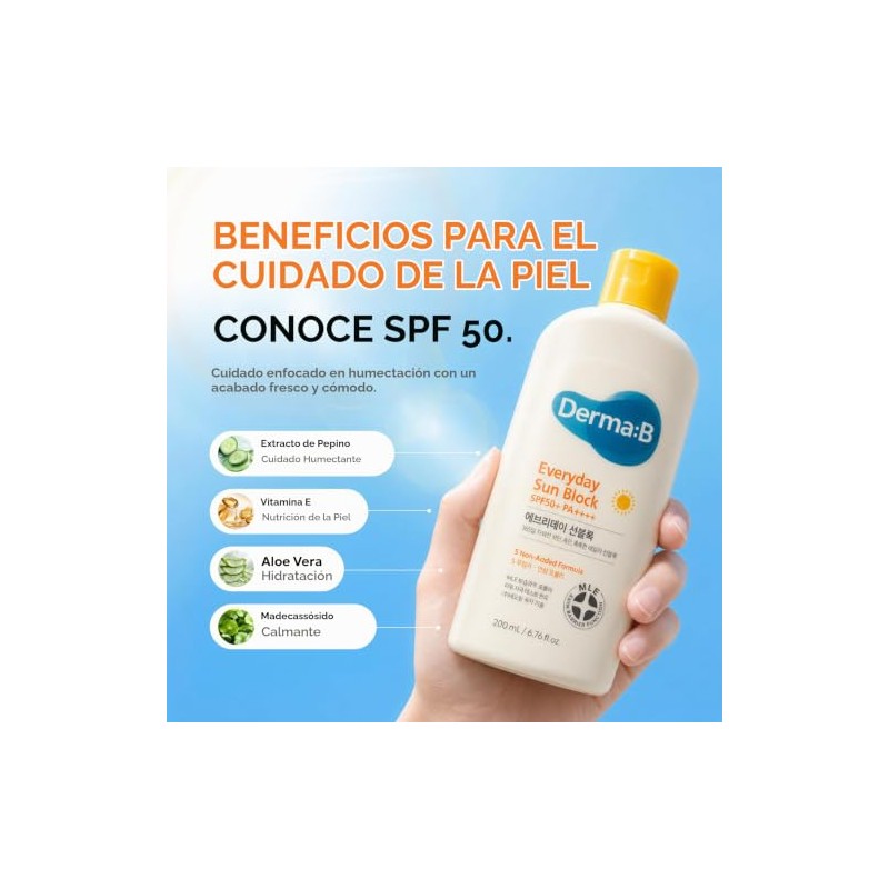 Derma B Everyday Sun Block Protector Solar De Gran Tamaño
