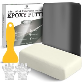 Epoxy Putty Grey - 12oz 2 Part Formula, Pool Putty for Underwater & Above Water Leaks - Fast Repair for Cracks, Filling & Sculpting, Epoxy Sculpt Clay for Metal, Tile, Concrete, Plastic, Ceramics