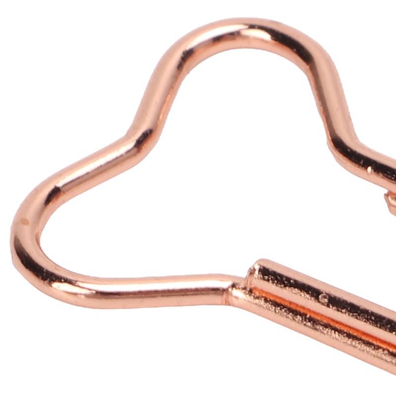 100pcs Shaped Paper Clips Electroplating Rose Gold Series Metal Portable
