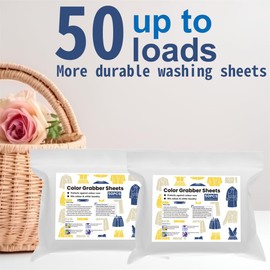 Color Catchers for Laundry Color Absorber Laundry Sheets Color Dye Guard Sheet Color Run Remover Color Grabbing Laundry Sheet Color Bleed Removers for Home Apartment Dorm 50PCS