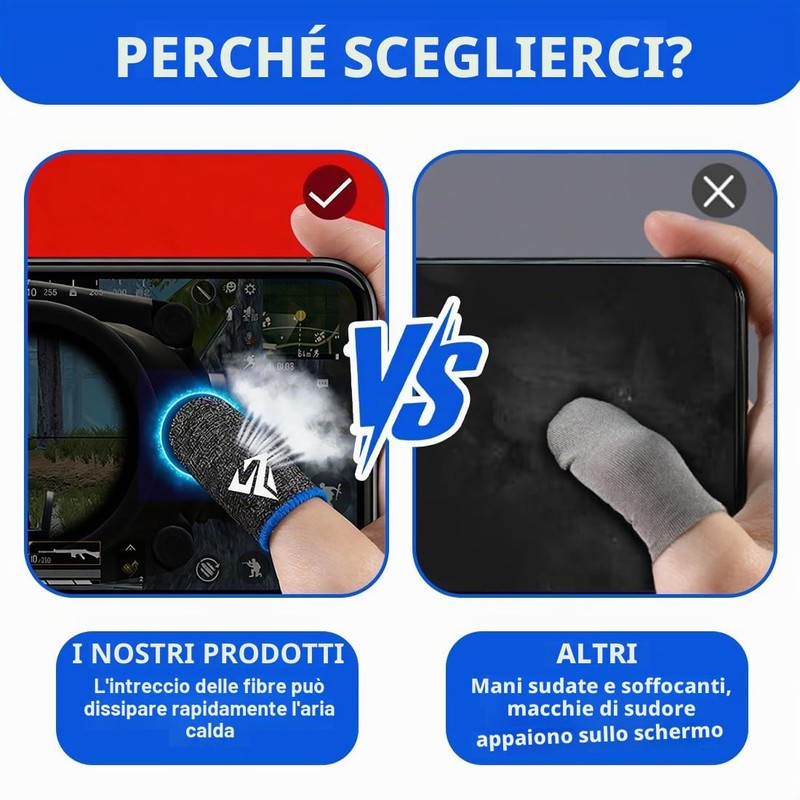 FHRYNA 6 Pezzi Guaine per Dita da Gaming in Tessuto,