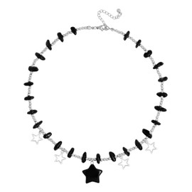 Sacina Black Star Choker Necklace, Crystal Y2k Necklace, Grunge Emo Jewelry, Christmas Jewelry Gift For Women