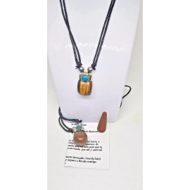 Unbranded PIEDRA CUARZO OJO DE TIGRE COLLAR PROTECCION Y BUENA SUERTE 1PC