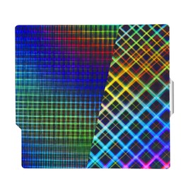 IdeaFormer IR3 Double Sided Smooth Rainbow Mesh + Rainbow Plaid PES Build Plate for Bambu Lab X1/X1C/X1E/P1P/P1S/A1 257x257mm Spring Steel Spring Steel Build Plate for 3D Printer Bed 3D Printer