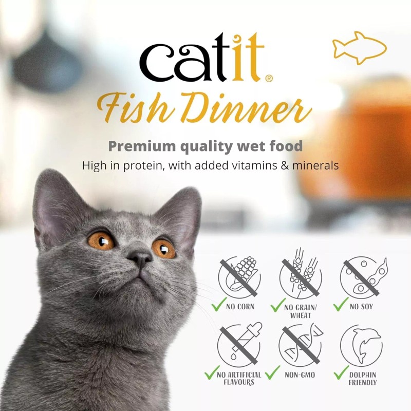 Catit Salmon & Green Beans Dinner - Hydrating Wet Cat