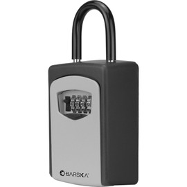 Barska Security Key Safe Lock Box with Combination Lock with Door Hanger & Wall Mount for Realtor, House Keys, Outdoor, Hidden Key Storage