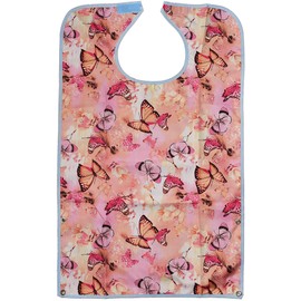 Babero adulto para comer con migas – Protector de ropa lavable y reutilizable para ancianos, Butterfly