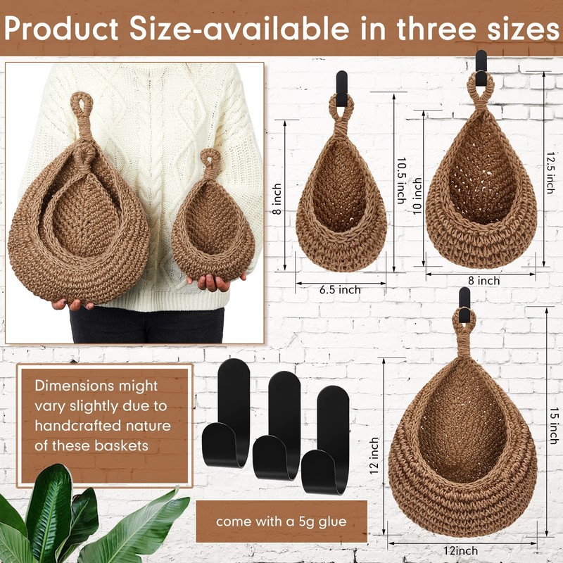 Teardrop Hanging Baskets , Onion Basket Coat Bohemian Storage Fruit