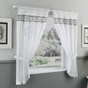 Tyrone Textiles Lucy Embroidered Heart Black Kitchen Window Set Curtain