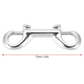 equlup Scuba Diving Buckle 316 Stainless Steel Double Ended Bolt Snap Hook Marine Grade Double End Diving Clips (77mm)