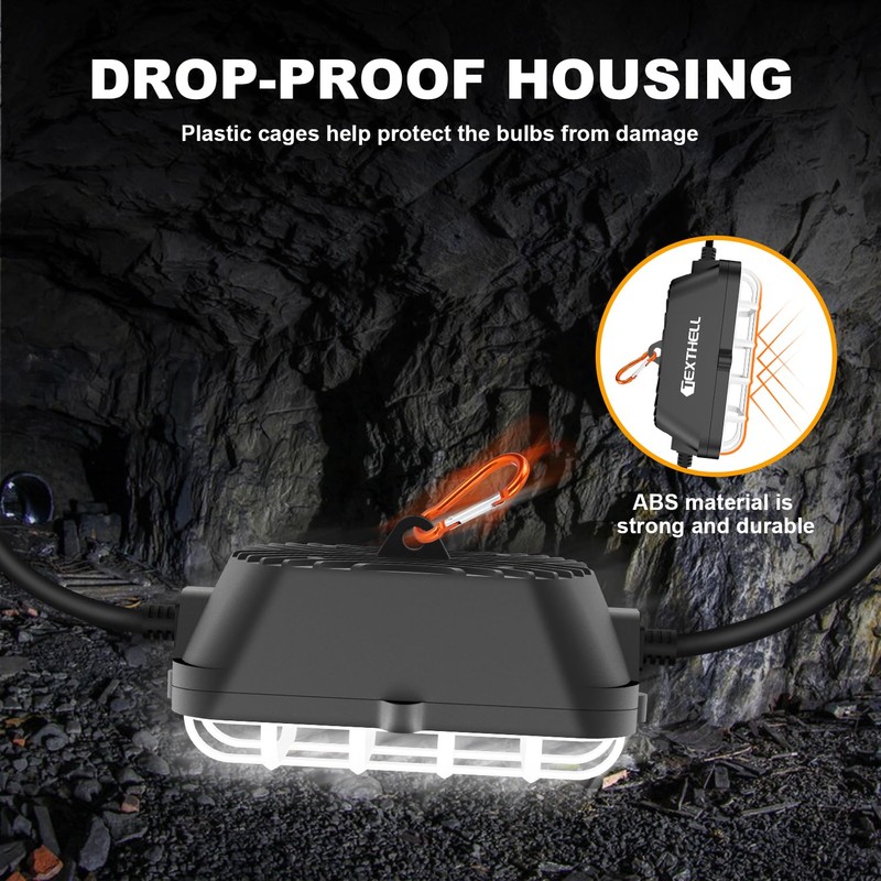 50FT LED Construction String Lights, 75W Super Bright 7500LM Plug