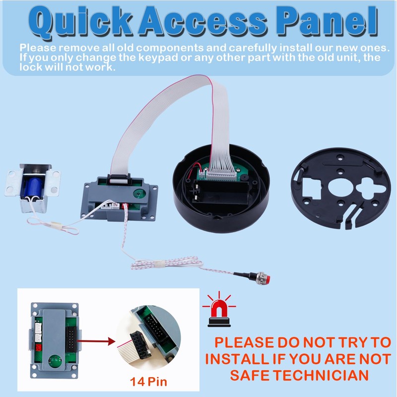 Gun Safe Lock Replacement with Solenoid Lock Black Keypad Electronic