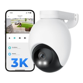 IMILAB EC6 3K Plug-in Security Camera Outdoor: Camera for Home Security w/Spotlight 360° Rotating Surveillance, Auto-Tracking Frontdoor/Backyard Cam, 2.4Ghz WiFi, 24/7 Recording, No Monthly Fee