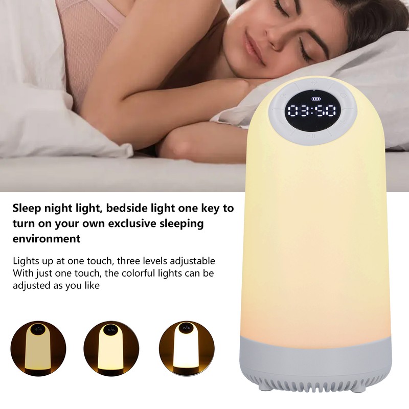 Speaker White Wake Up Light Wireless Speaker Multi Function Bedside