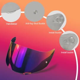 K1 Face Shield Uv-Protected for AGV K1, K1S, K3SV, K5, K5S Helmet Shield Visor Windshield (Revo Rose Red-Day use only)