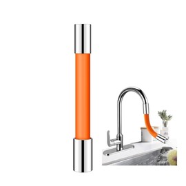Changyeah 20 cm Flexible Water Tap Extender, 360° Free Rotating Foaming Splash-Proof Sink Hose,Multipurpose Connector Kitchen Faucet Extender Kit (Orange)