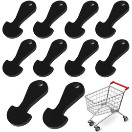 Black Shopping Trolley Tokens Key,10Pcs Shopping Trolley Release Key,Shopping Trolley Release Key,Coin Trolley Unlock Release Key,Shopping Trolley Token Key Ring,Black Shopping Trolley Coin Token Key