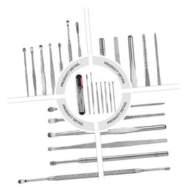 Ipetboom 1 Set Ear Cleaning Tools Durable Stainless Steel Ear Wax Removal Kit for Home and Travel Silver