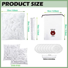 Pack of 300 cling film with elastic band, stretchy food storage bags, covers for bowls, used cling film in the family