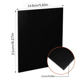 ZESABGE Pack of 8 Black Acrylic Discs A5 Acrylic Glass Panels 1 mm Cut to Size Acrylic Plastic Sheet, Acrylic Panels Cut to Size for DIY Crafts, Painting, Home Decoration etc.