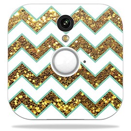 MightySkins Skin Compatible with Blink Home Security Camera - Glitzy Chevron | Protective, Durable, and Unique Vinyl Decal wrap Cover | Easy to Apply, Remove, and Change Styles | Made in The USA