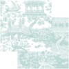 Caspari Chinoiserie Toile Reversible Gift Wrapping Paper in Robin's Egg