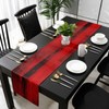 Red Black Ombre Cotton Linen Table Runner 13 x 72