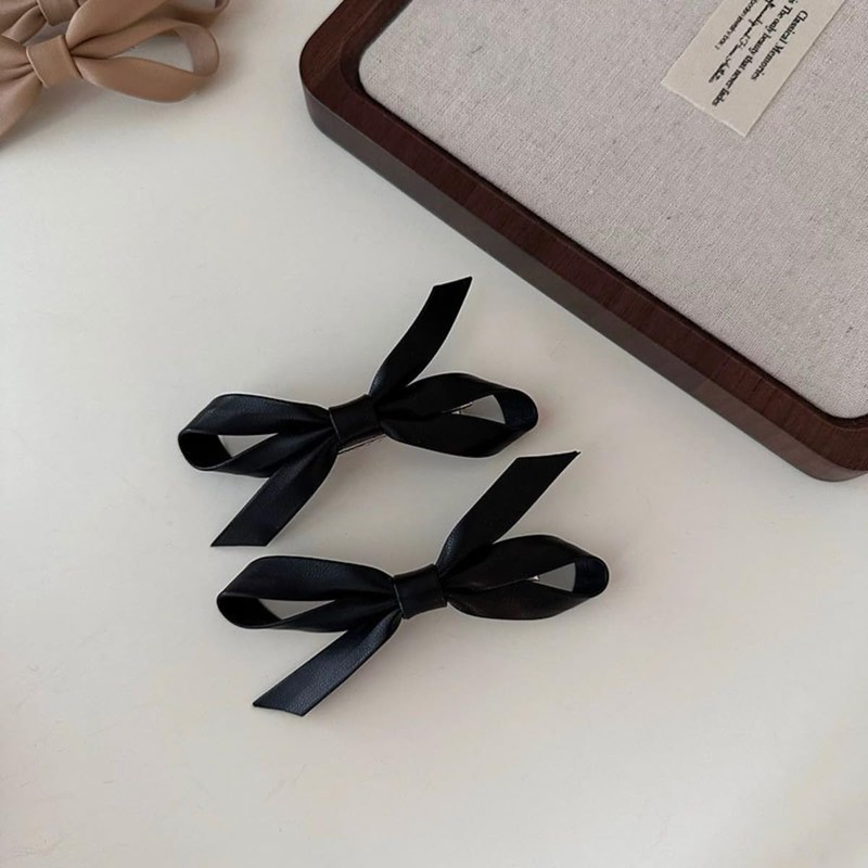 Zixui Ribbon Clip, Ribbon Rubber, Hair Pin, PU Leather, Bowknot,