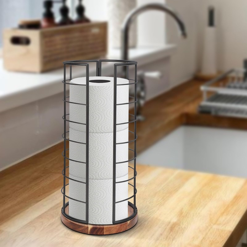 NearMoon Toilet Paper Organizer Stand, Freestanding 3 Rolls Tissue Storage,