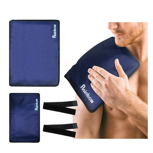 Reusable Large Ice Packs for Injuries, Gel Ice Pack Hot Cold Pack Wraps for Knee Hip Shoulder Neck Elbow, Flexible Medical Ice Compress Pads for Back Pain Relief, Surgery, Bruises, Arthritis, Sprains